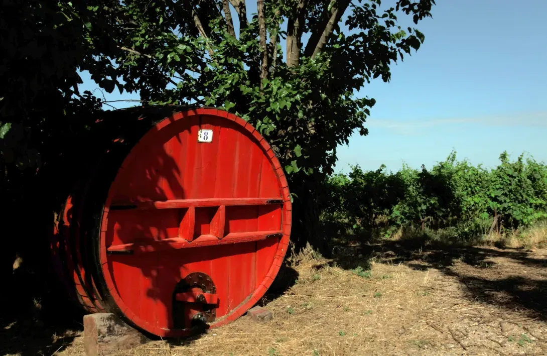 Foudre rouge à l'entrée du Château de Fourques